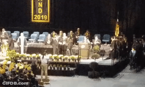 Graduation Ceremony With N D 2019 Banner GIF