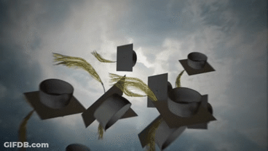Graduation Hat Throw GIF