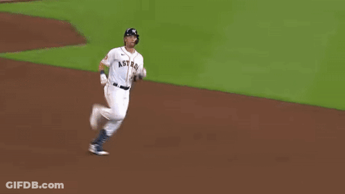 Grae Kessinger Is Running On A Baseball Field During A Game GIF
