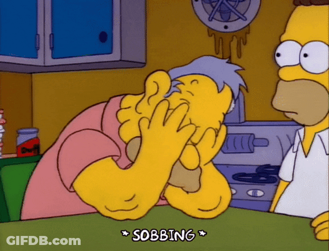 Grampa Simpson Crying Hard GIF