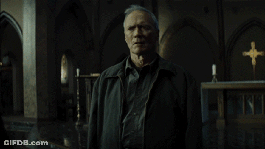 Gran Torino Clint Eastwood Here For Confession GIF