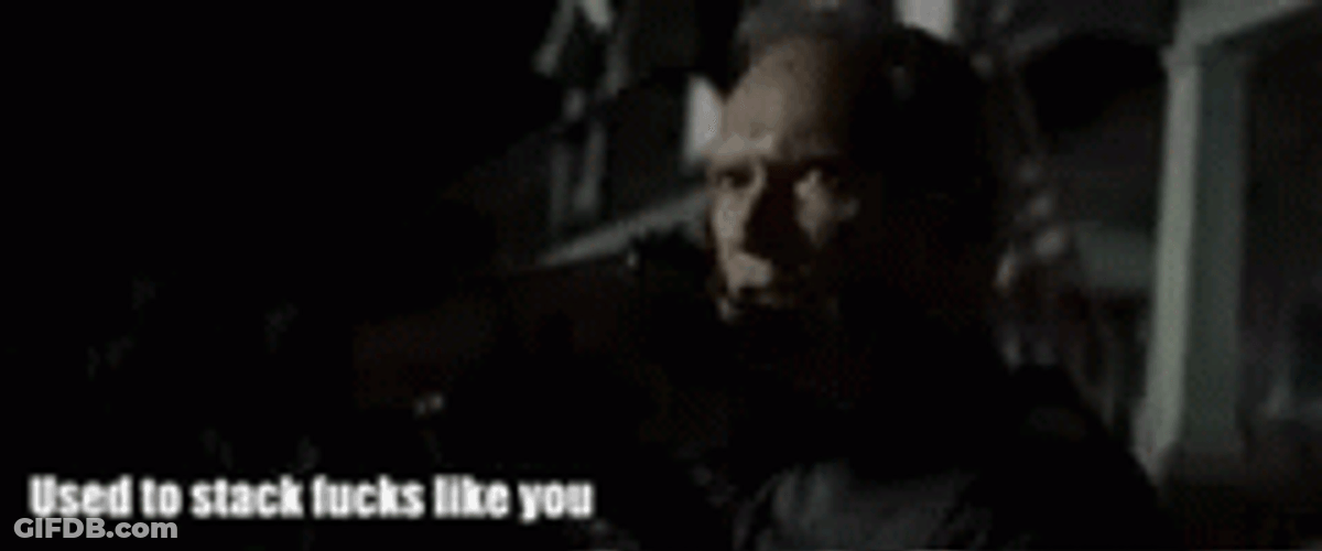 Gran Torino Clint Eastwood Pointing Shotgun GIF