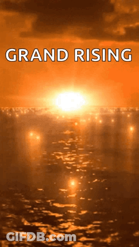 Grand Rising Poster Sun Rising Over Ocean GIF