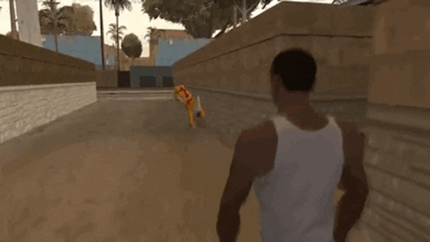 Grand Theft Auto Carl Riding Animal GIF