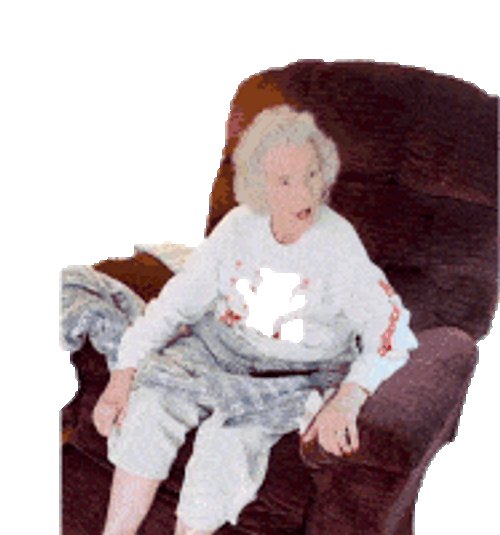 Grandma Clapping On Couch GIF