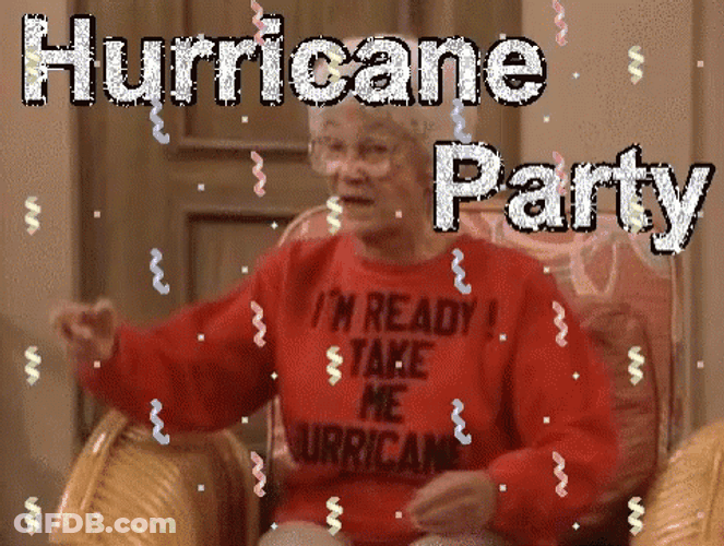 Grandma Sitting Hurricane Party Hurricane Meme GIF