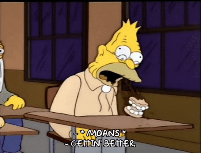 Grandpa Simpson British Teeth Denture GIF