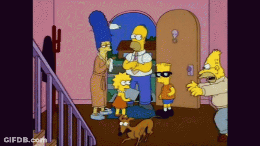 Grandpa Simpson Chasing After The Dog GIF