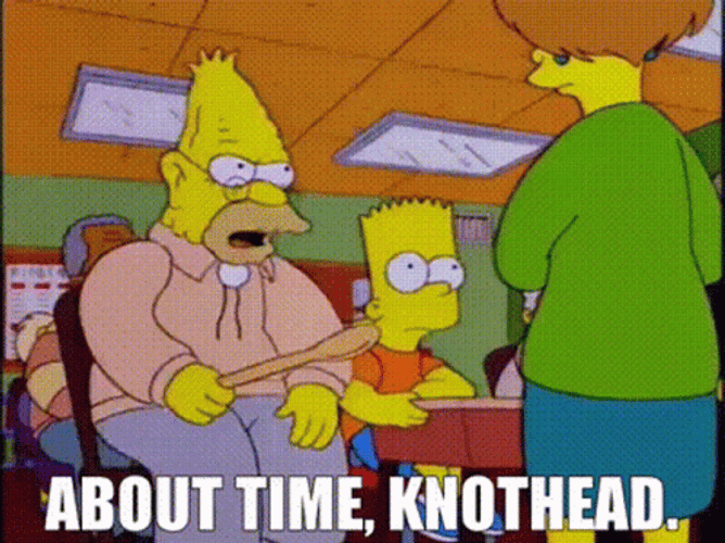 Grandpa Simpson Commenting About Time Knothead GIF