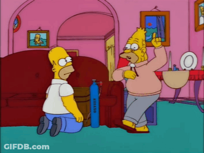 Grandpa Simpson Dancing In Front Of Homer GIF