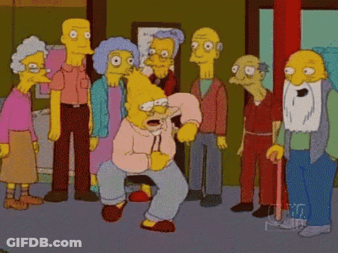 Grandpa Simpson Dancing In Front Of Old People GIF