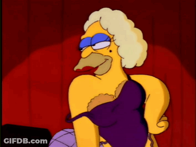 Grandpa Simpson Dressing Up As Sexy Lady GIF