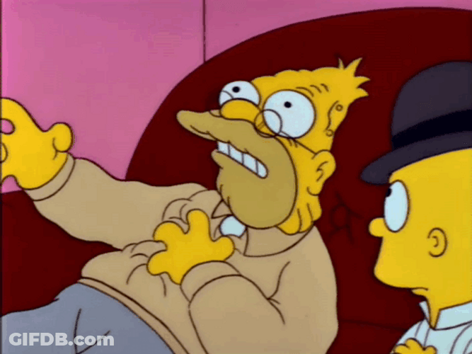 Grandpa Simpson Faking A Heart Attack GIF