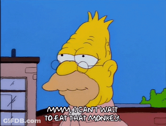 Grandpa Simpson I Can't Wait To Eat That Monkey GIF