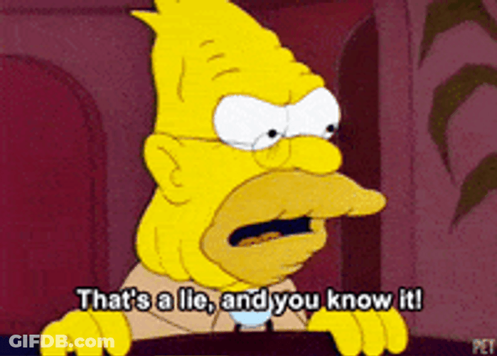 Grandpa Simpson Knowing About Liar GIF