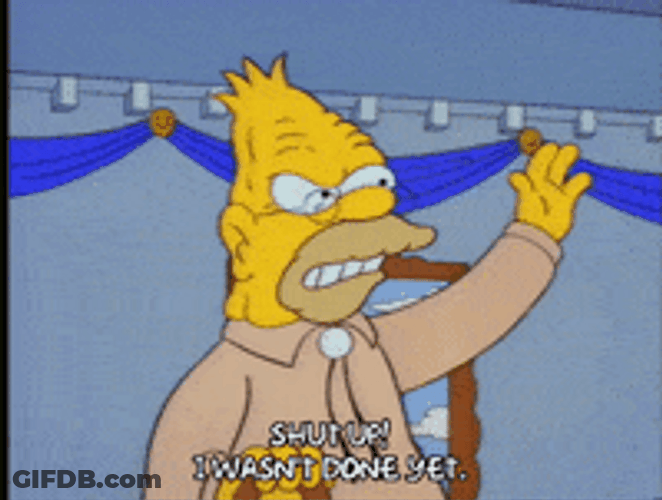Grandpa Simpson Mad Saying Shut Up GIF