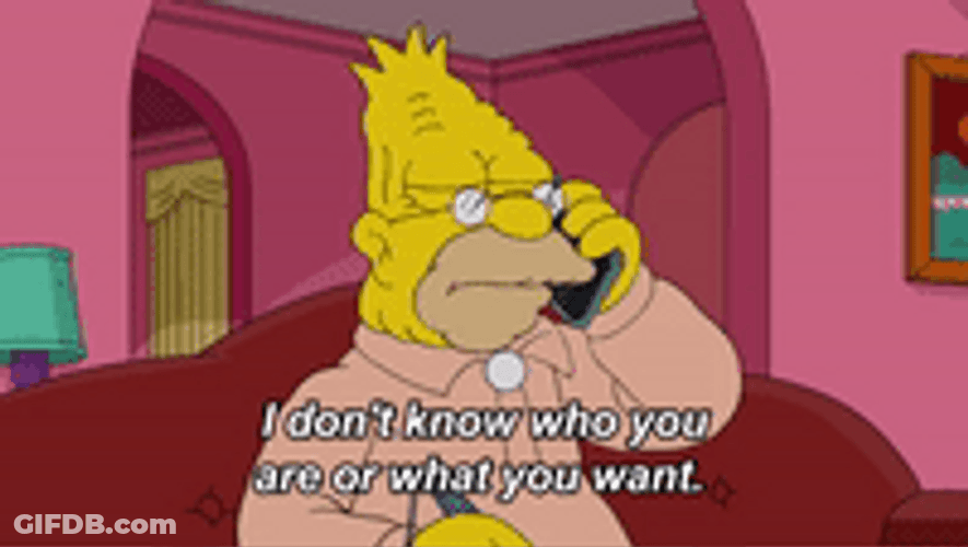 Grandpa Simpson Talking On Phone About Credit Card GIF