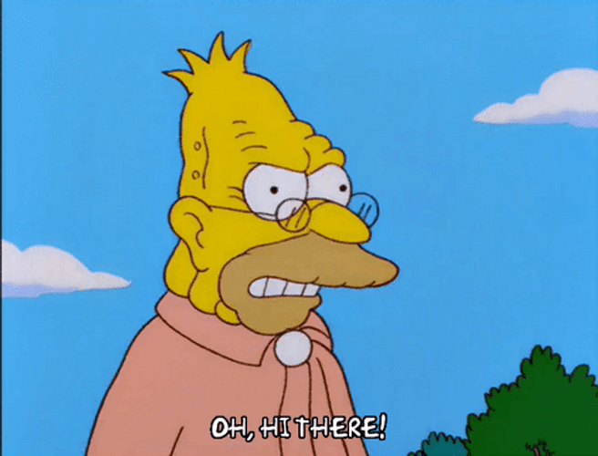 Grandpa Simpson Waving Hi There GIF