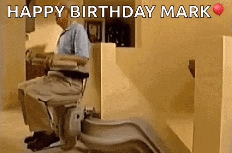 Grandpa Stairlift Greetings Happy 65Th Birthday To Mark GIF
