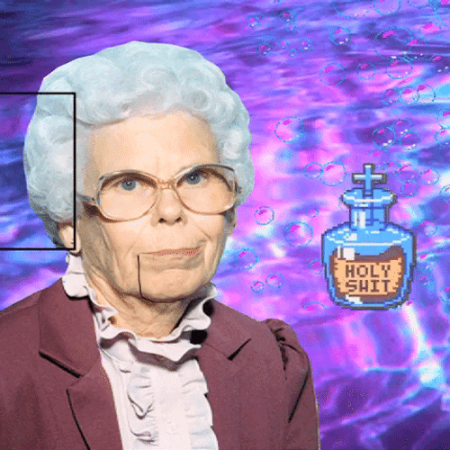 Granny Gaping Mouth Stop Motion Animation GIF