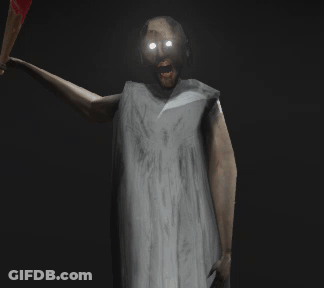Granny Is Holding A Bloody Bat In Her Hand . GIF
