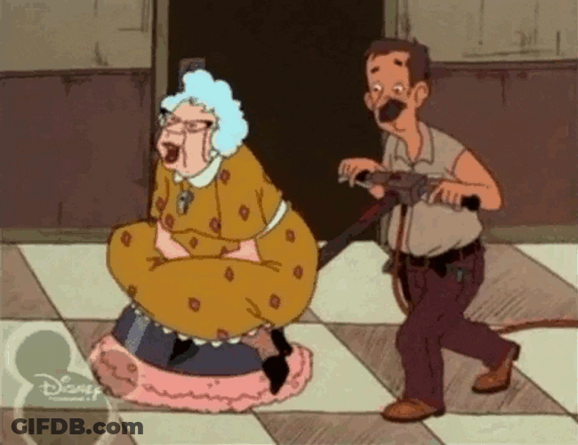 Granny Mounted Vibrating Kids Ride GIF