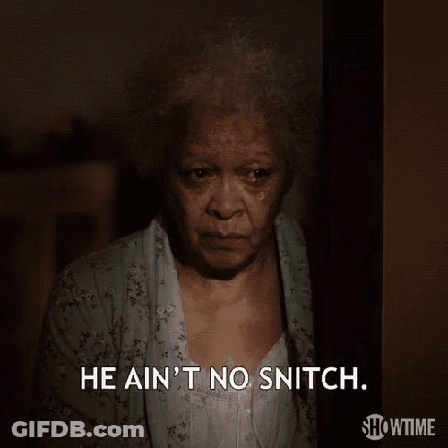Granny Saying He Ain't No Snitch GIF