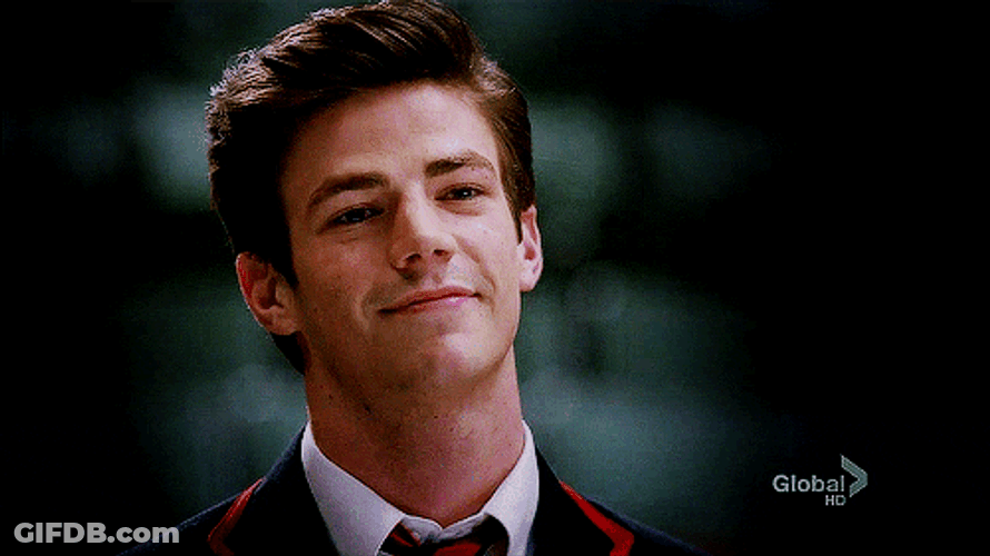 Grant Gustin Laughing Smile GIF