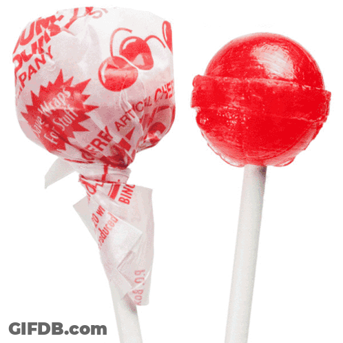 Grape Dum Dum Lollipop In Purple And White Wrapper GIF