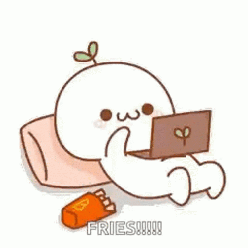Grass Yan Eating French Fries GIF
