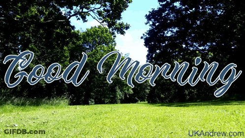 Grassy Field Saying Good Morning GIF