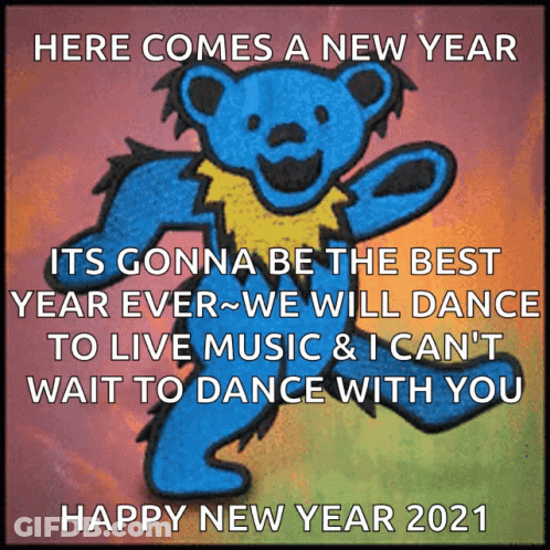Grateful Dead Bear Happy New Year 2021 GIF
