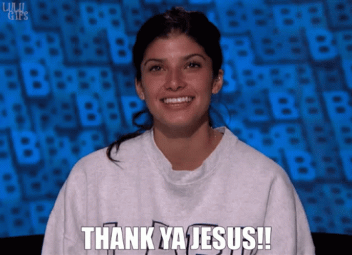 Grateful Girl Looking Up Thank You Jesus GIF