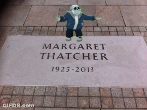 Gravestone For Margaret Thatcher 1925-2013 Featuring Sans GIF