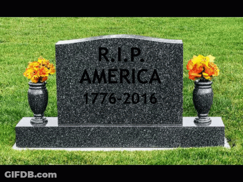 Gravestone For RIP America 1776-2016 GIF