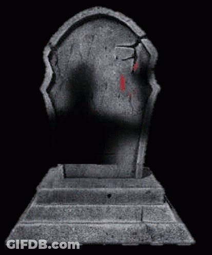 Gravestone With Blood On Black Background GIF
