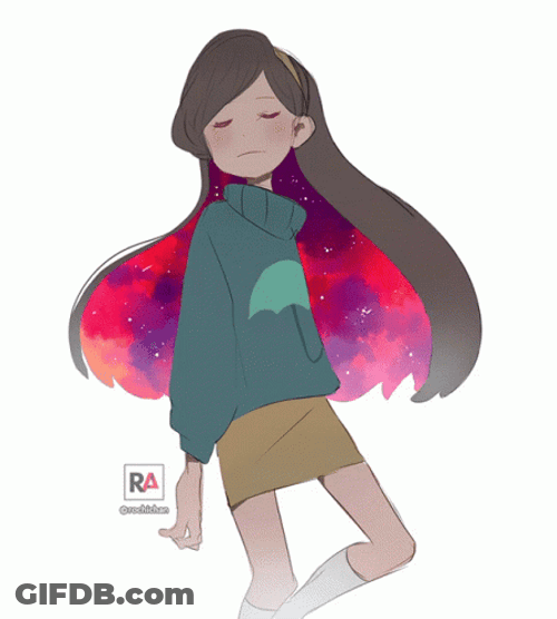 Gravity Falls In Colorful Girl Art GIF