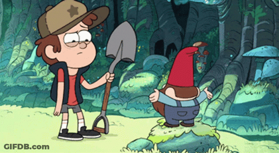 Gravity Falls Pines Holding Shovel GIF