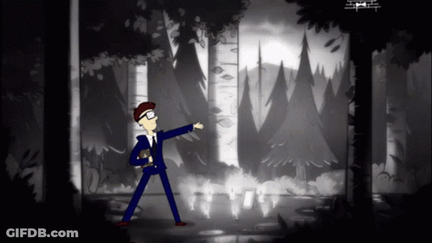 Gravity Falls Shaking Hands With The Ghost GIF