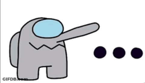 Gray Among Us Character Pointing At Dots GIF