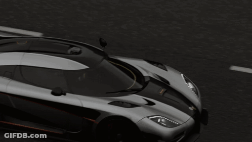 Gray And Black Sports Car With One GIF