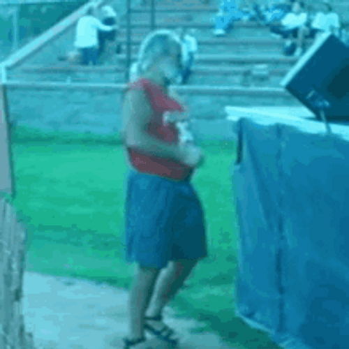 Gray Beard Old Man Dancing Alone Side GIF