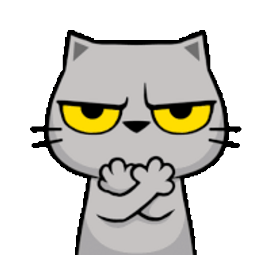Gray Cat Filing Nails Scratch Claws Cartoon GIF