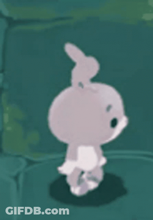 Gray Colored Bunny Dancing GIF