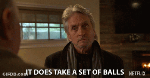 Gray Hair Man With Scarf Says It Does Take A Set Of Balls Netflix GIF