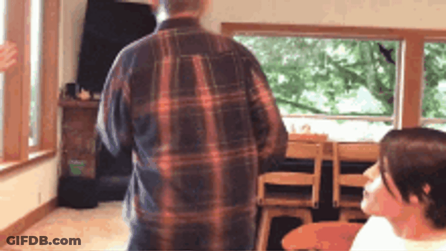 Gray Hair Old Man Dancing Home GIF