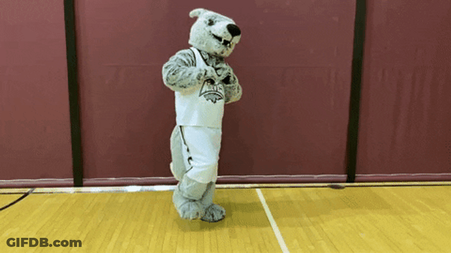 Gray Wolf Mascot Spirit Fingers GIF