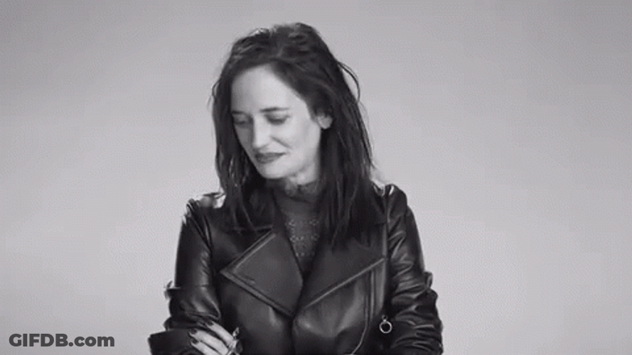 Grayscale Eva Green Smiling GIF