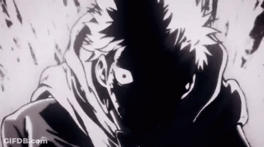 Grayscale Yuji Itadori GIF