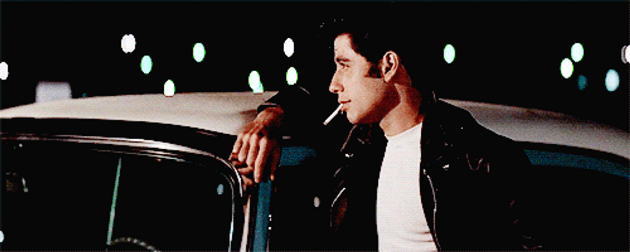 Grease Smoking Danny Zuko GIF
